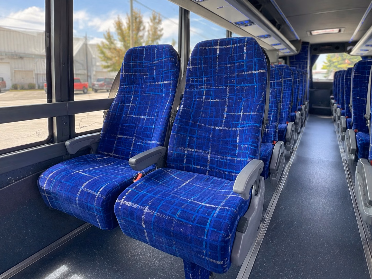 56 passenger charter bus inside